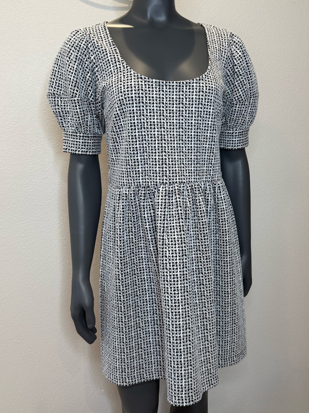 LOFT Textured Scoop Neck Swing Mini Dress Size MP Petite NWT